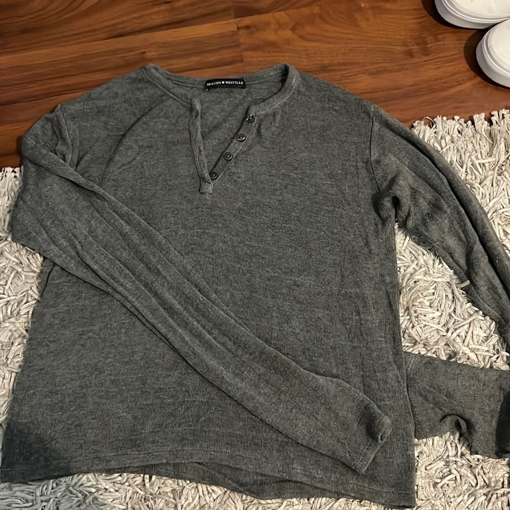 Brandy Melville Dark Gray Long Sleeve Shirt